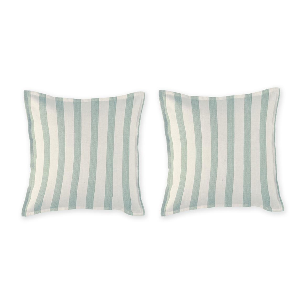 2 taies d'oreiller en 100% percale de coton organic BENGALE vert clair