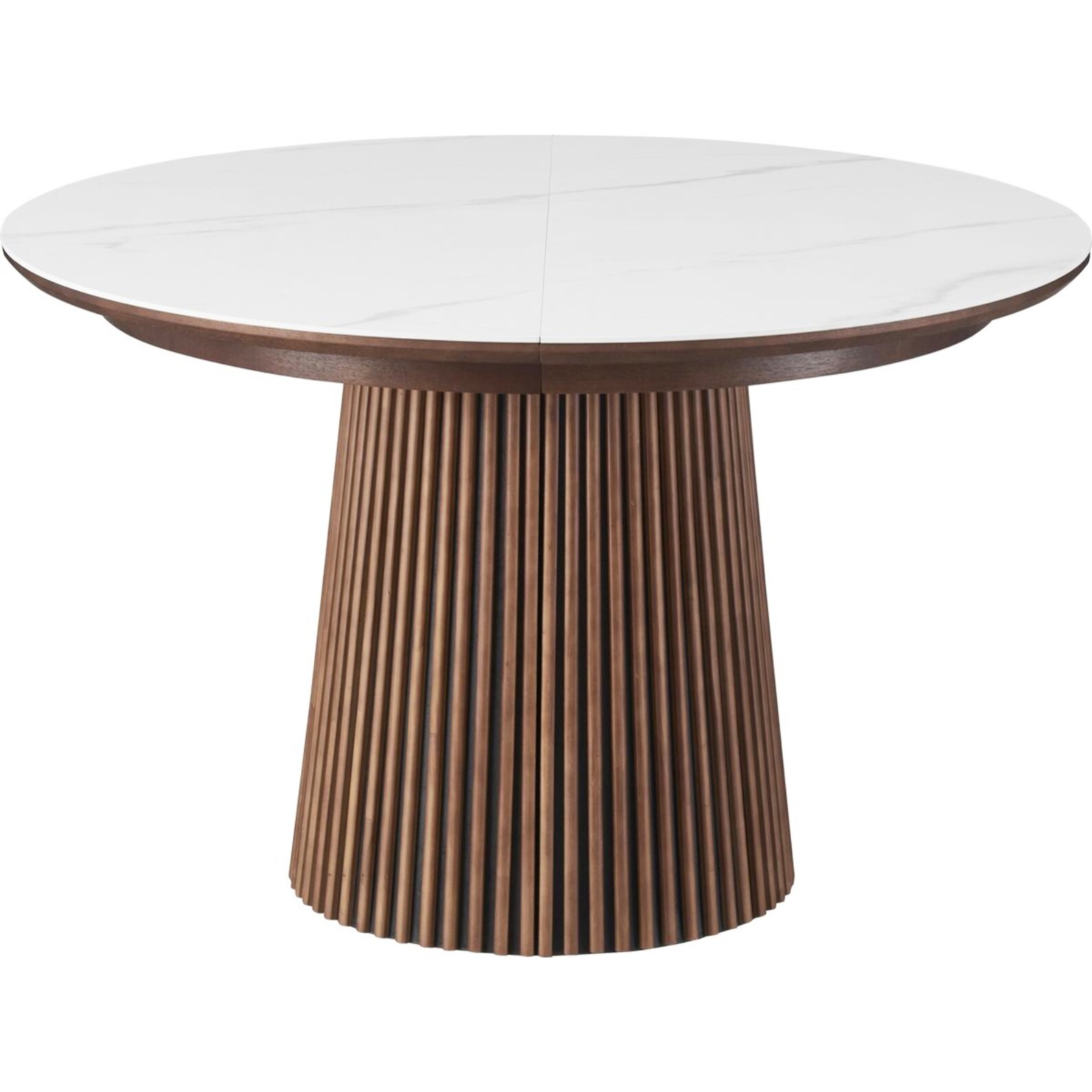 Table à manger ronde extensible en céramique bicolore 6/8 places - ADA