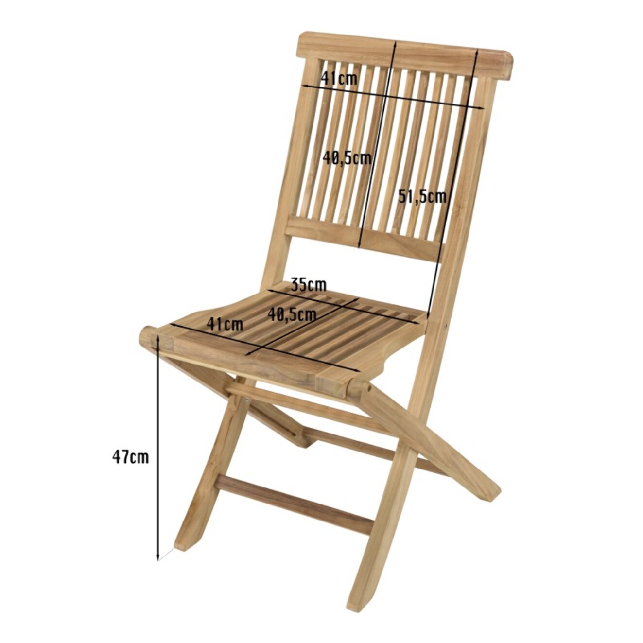 FUN - Ensemble de 2 chaises de jardin Java en bois Teck