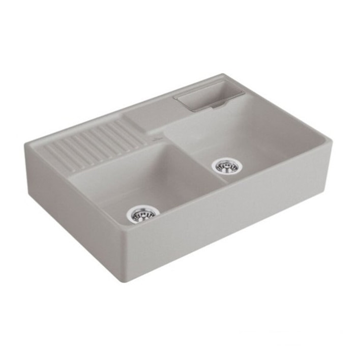 Evier cuisine Tradition Fossile CeramicPlus avec vidage manuel