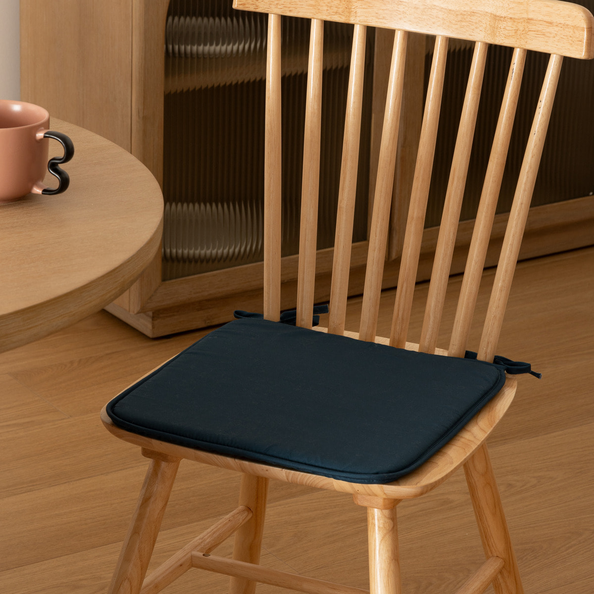 Galette de chaise Micro bleu égéen 39x39cm