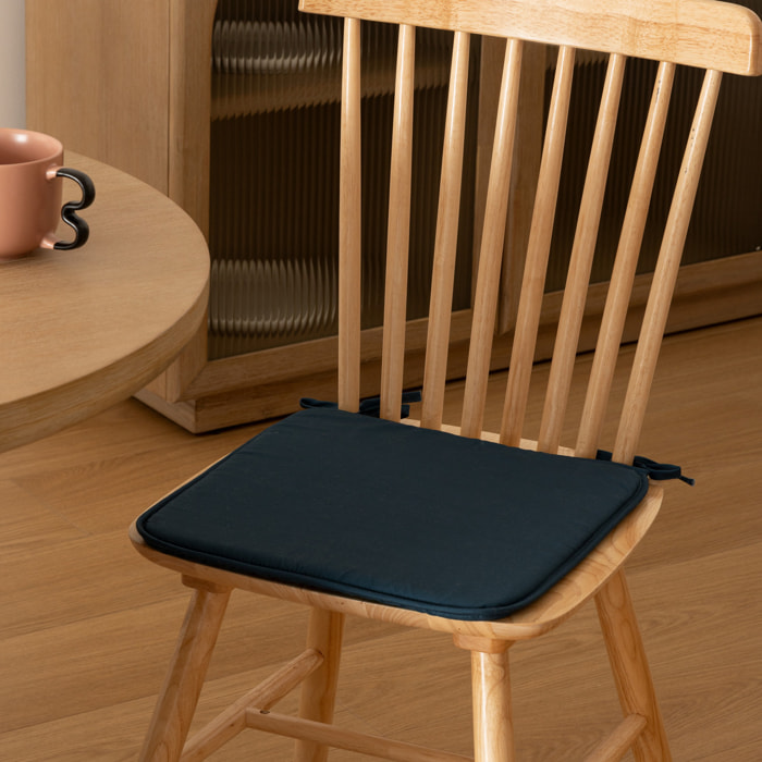 Galette de chaise Micro bleu égéen 39x39cm