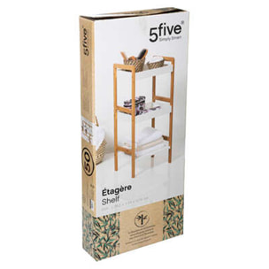 Estantería de baño con 3 niveles en bambú Five