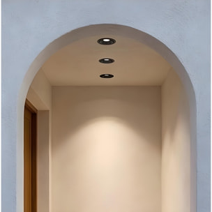 LEDS C4 Downlight IP66 Dako Adjustable ø100mm LED 7.5 Blanco cálido - 3000K ON-OFF Negro 502lm