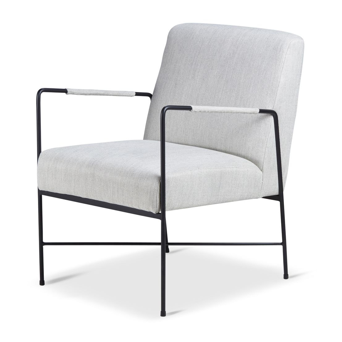 Fauteuil chevron gris pieds métal Luis