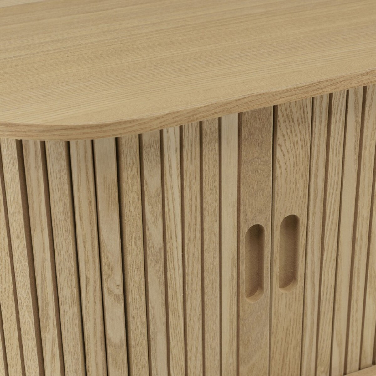 AGATHE - Meuble de rangement ovale 50x30cm en bois couleur naturelle