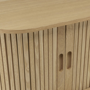 AGATHE - Meuble de rangement ovale 50x30cm en bois couleur naturelle