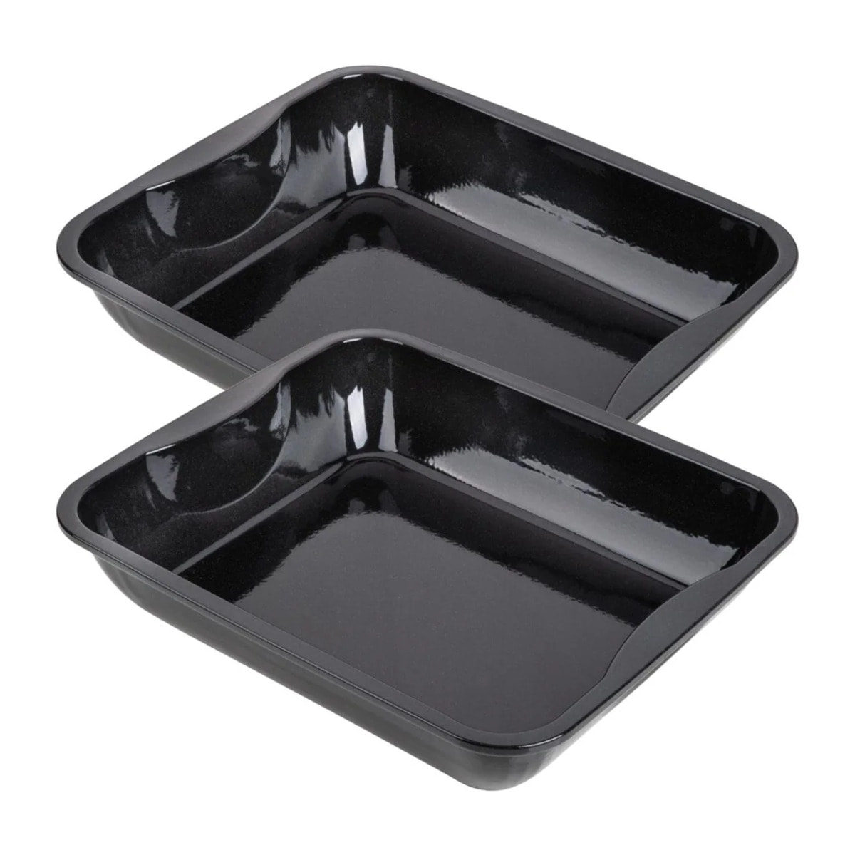 Ensemble de 2 Plats à four XXL rectangle en acier émaillé 40 x 34 cm Zenker Spécial cooking