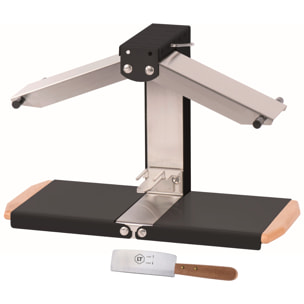 Appareil à raclette traditionnel Brézière® PREMIUM - Noir Poignées bois - Couteau inclus - 1/4 ou 1/6 meule - 230V 1000W