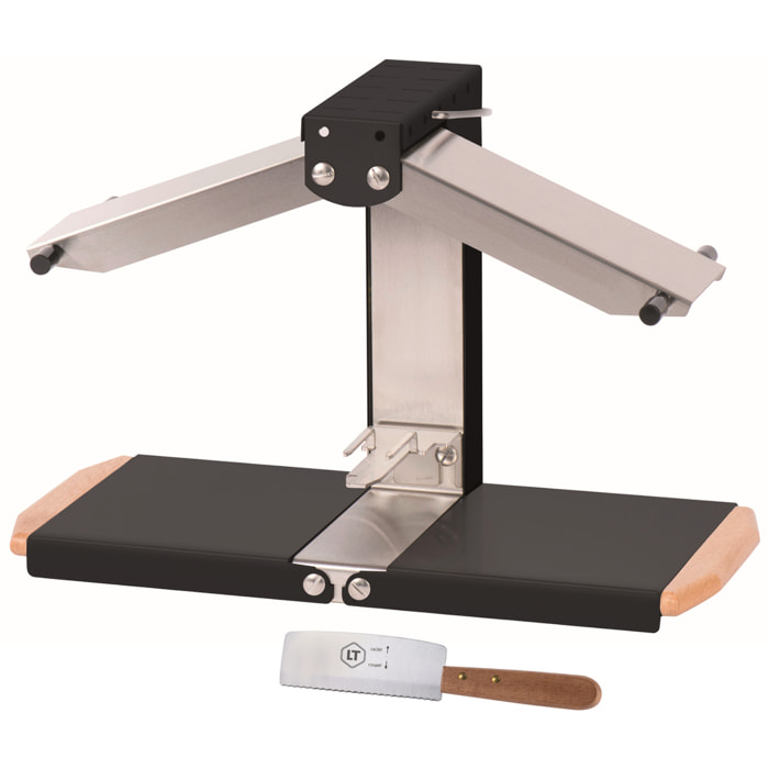 Appareil à raclette traditionnel Brézière® PREMIUM - Noir Poignées bois - Couteau inclus - 1/4 ou 1/6 meule - 230V 1000W