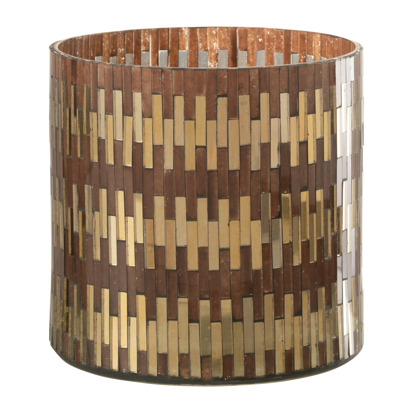 J-Line photophore Chic - verre - brun/or - large