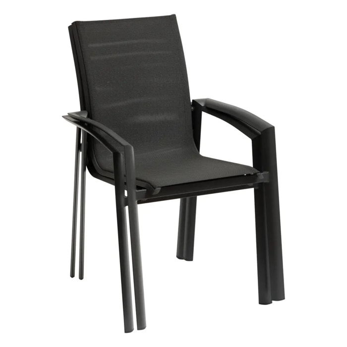 Fauteuil de jardin empilable Axant Anthracite & Graphite