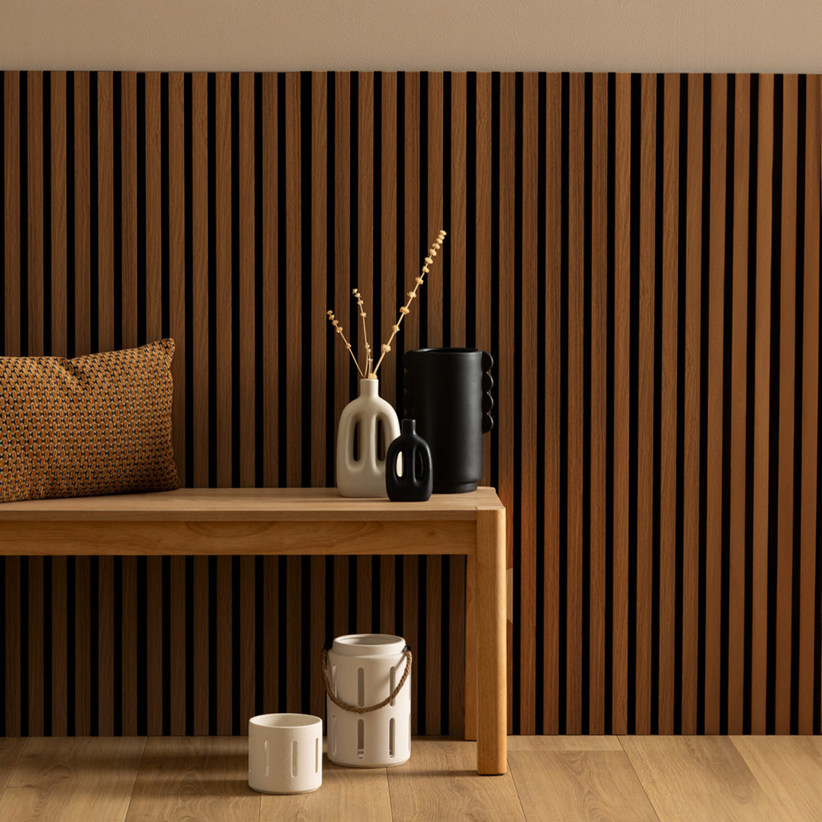 Panneau décoratif mural Colva bois foncé 120x60cm