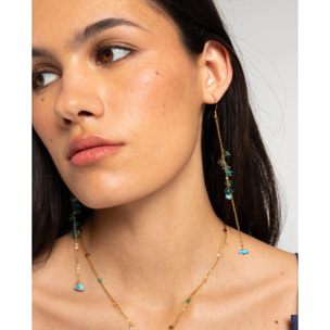 Pendientes largos con piedra natural