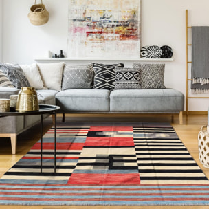 Tapis kilim fait main en laine motif oriental