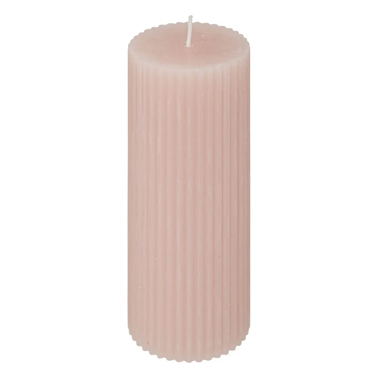 Bougie ronde "Demi" en coton D5cm rose