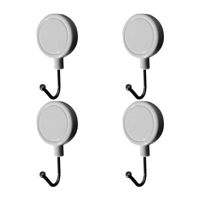 Ensemble de 4 crochets muraux magnétiques Fackelmann Tecno