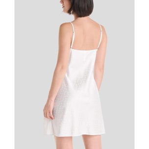 Camisón corto mujer jacquard con puntilla elegante