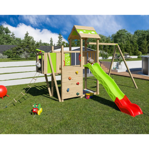 Aire de jeux bois 2,20 m STARRY XPRESSION - 10 enfants