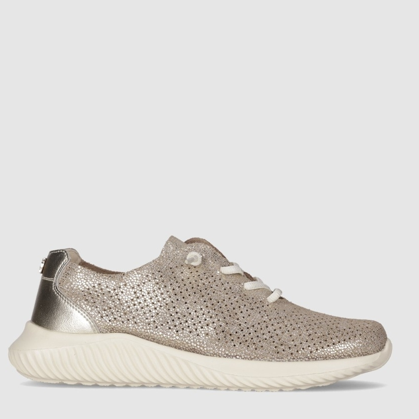 Deportivos de Piel - Oro - Tacón: Bajo