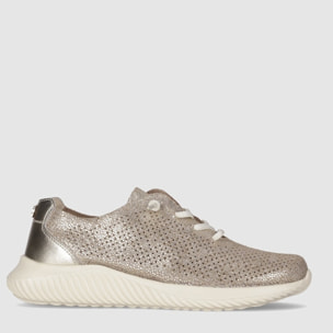 Deportivos de Piel - Oro - Tacón: Bajo