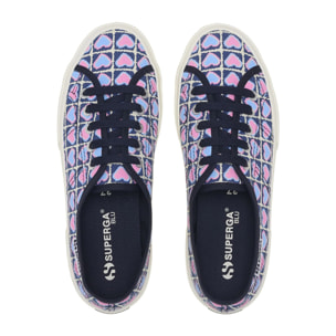 Superga - Donna Blu - 3750 Heart Crochet Print Leggera