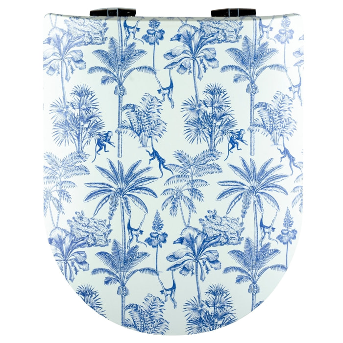 Abattant wood slim déclipsable esprit palmeraie - Bleu