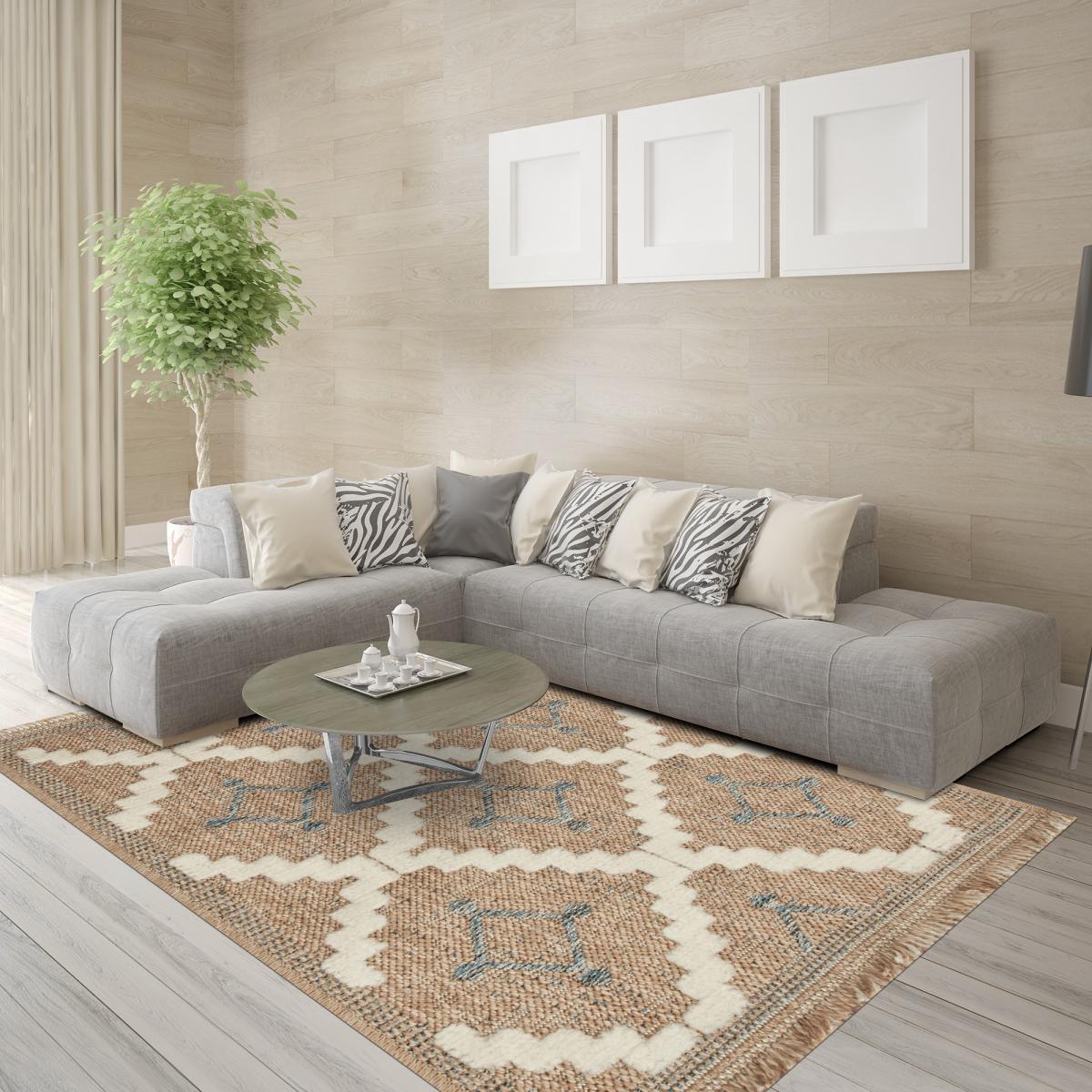 Tapis extérieur tissé kilim rectangle TEBI