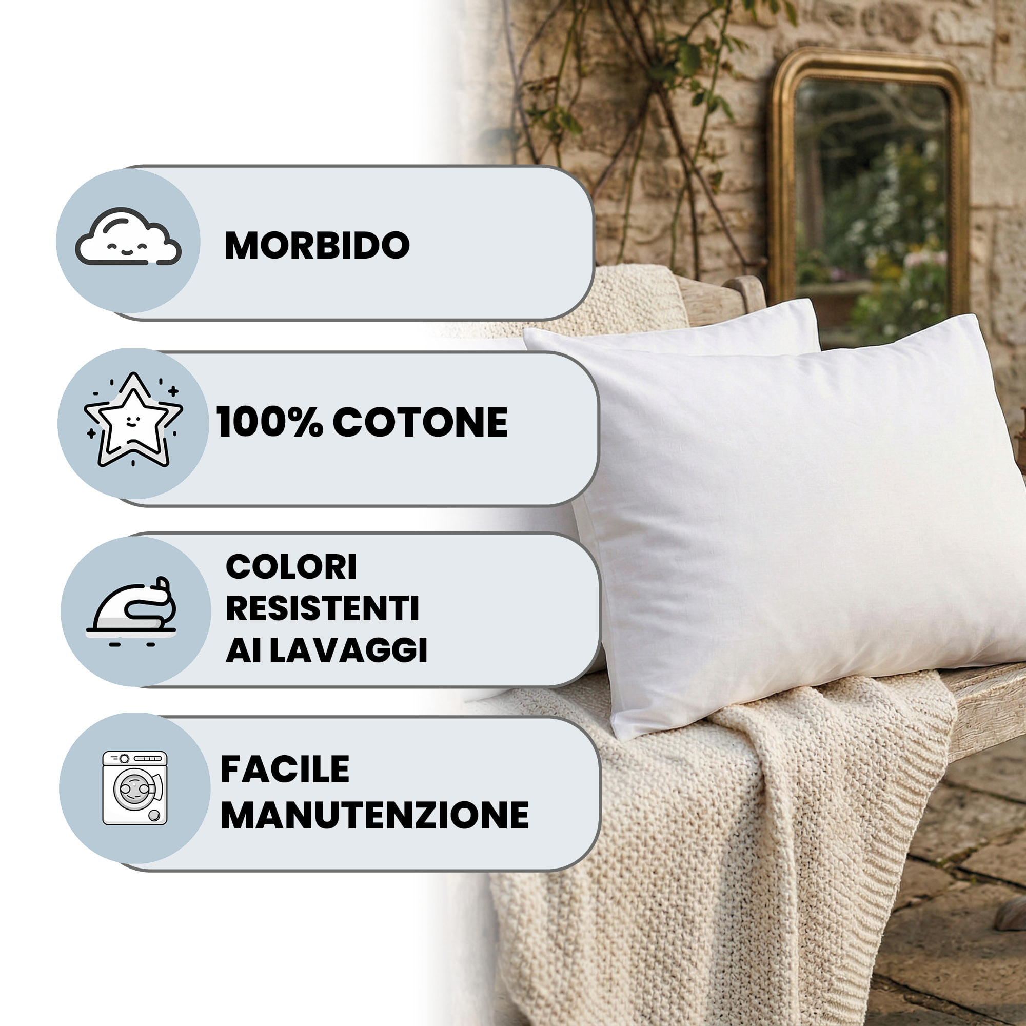COPPIA FEDERE MAX COLOR, 100% Cotone, Made in Italy - BIANCO