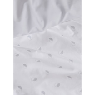 Parure de couette en percale de coton au style géométrique - Gris clair