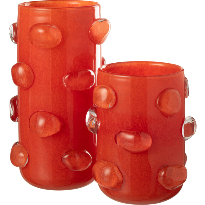 J-Line vase Aruna - verre - rouge - large - 32.5 cm hoog