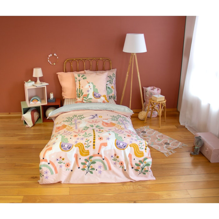 Parure de lit enfant 100% coton - LICORNE