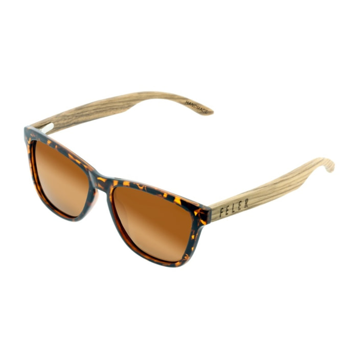 Gafas de Sol Feler 1505-7 - TORTOISE Polarizadas de Madera Unisex 52 mm