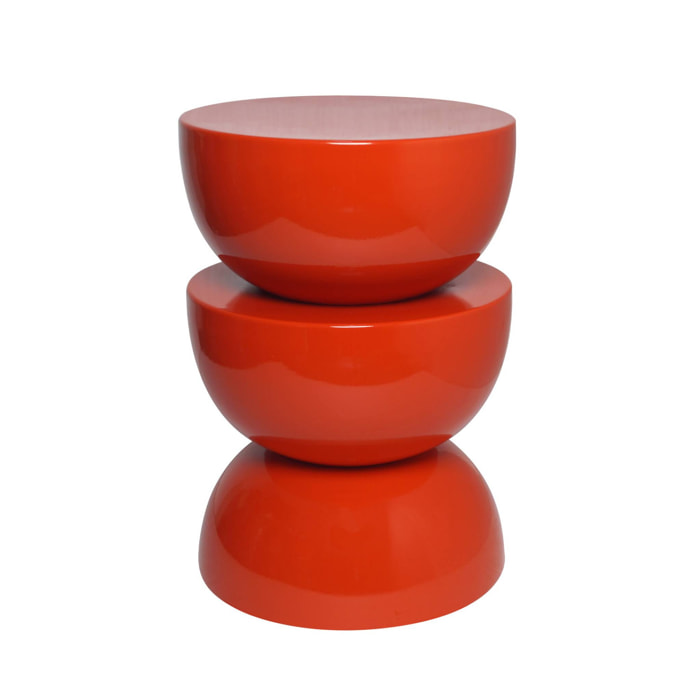 Table d'appoint, bout de canapé, table de chevet métal effet glossy Ø32 x H46,5cm COUMBA