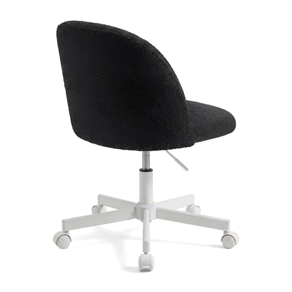 Silla de escritorio tapizada en borreguito negro 76-89,5 cm Candy Negro