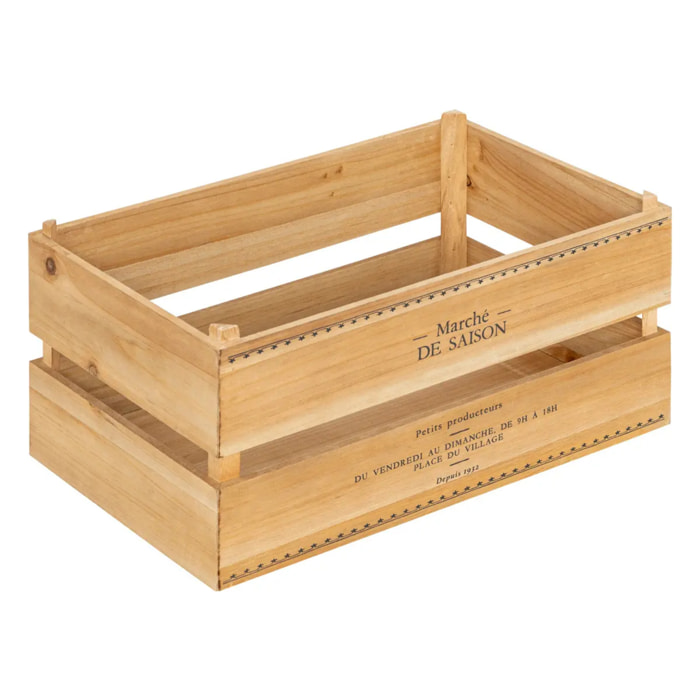 Lot de 2 cagettes Little cottage bois L30 35cm