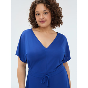 Fiorella Rubino - Vestito Pretty in jersey con coulisse in vita - Blu