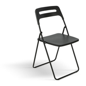 Set di 6 sedie pieghevoli ALMERIA in metallo nero e polipropilene nero