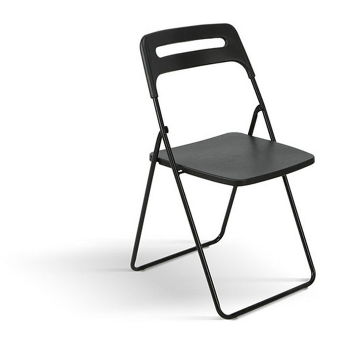 Set di 6 sedie pieghevoli ALMERIA in metallo nero e polipropilene nero