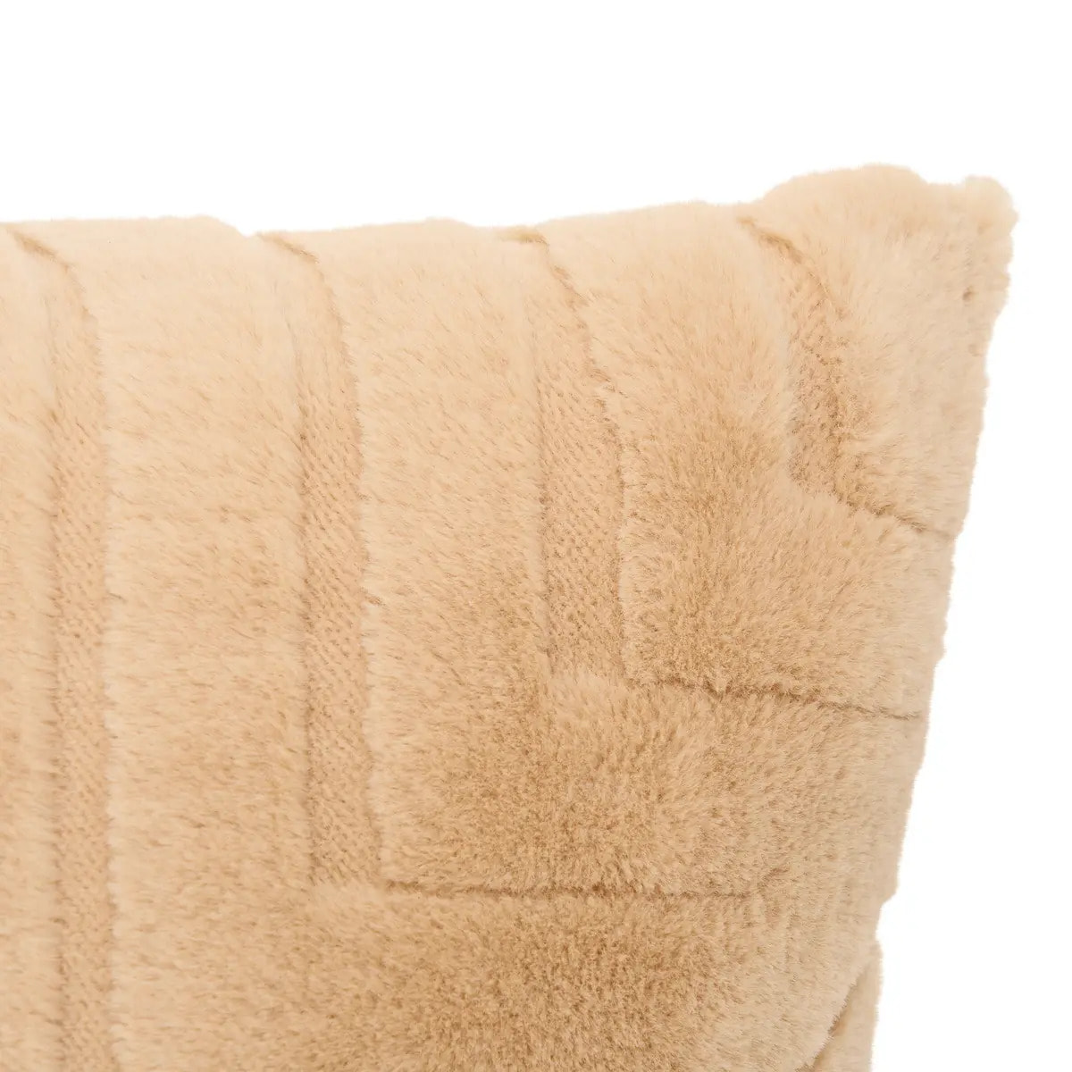 Coussin Arka carré 45x45cm effet fausse fourrure beige