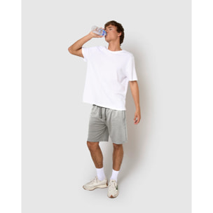 Pantalón corto básico deportivo liso gris claro