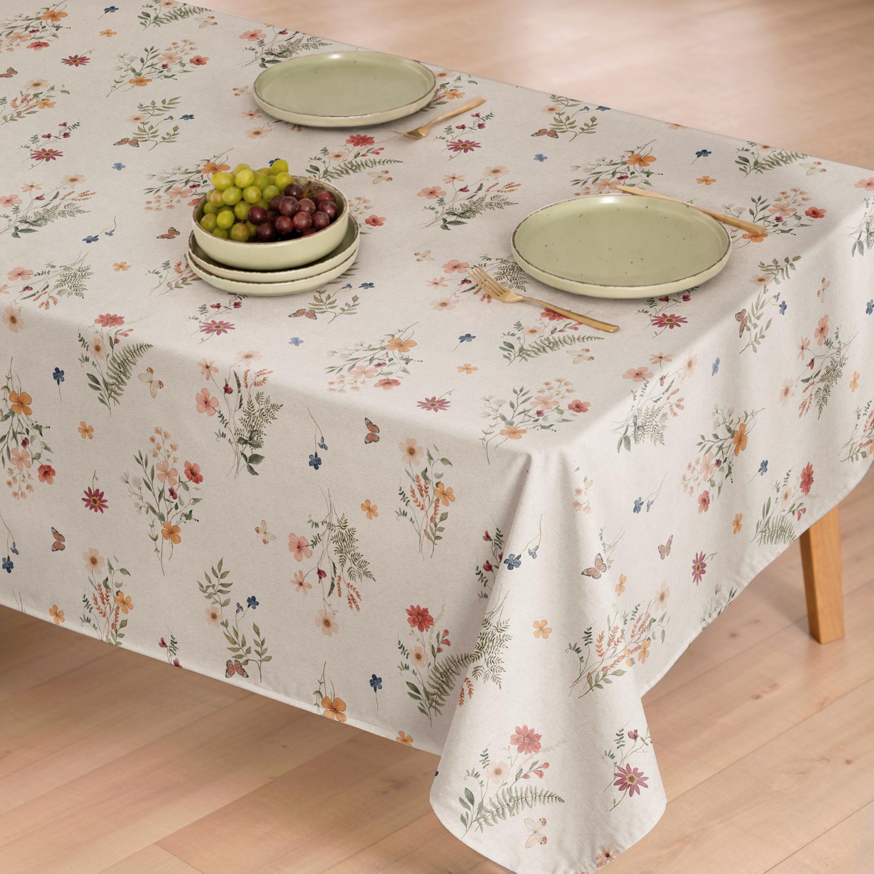 Mantel antimanchas RAMILLETE MULTICOLOR - 100% algodón