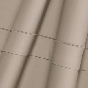 Completo letto in raso tinta unita taupe 100% cotone
