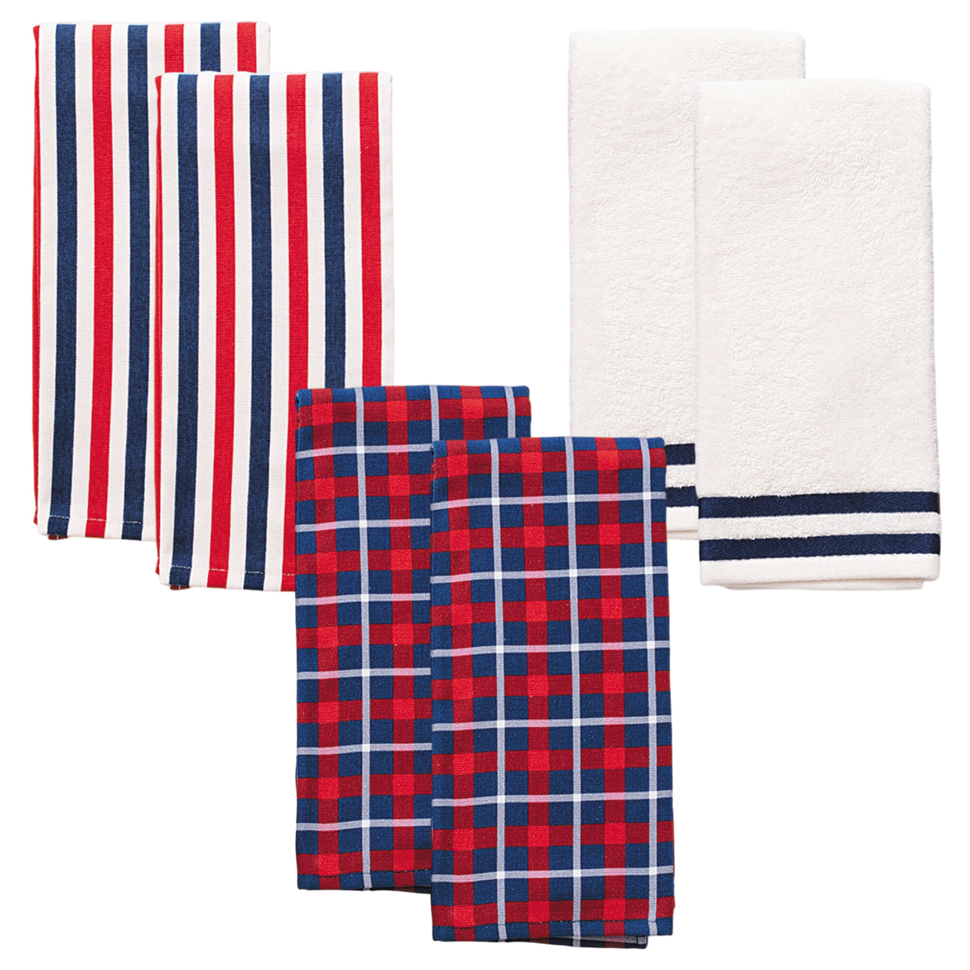 Set 6pzs paños de cocina 50x70cm 400gsm 100%algodón teñido el ganso