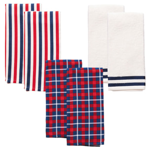 Set 6pzs paños de cocina 50x70cm 400gsm 100%algodón teñido el ganso