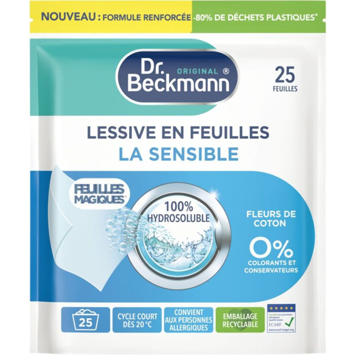Lessive DR BECKMANN Feuilles Magiques - La Sensible x25 lavages