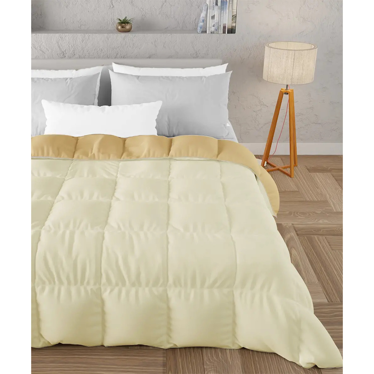 Piumino double face invernale Panna Beige in poliestere