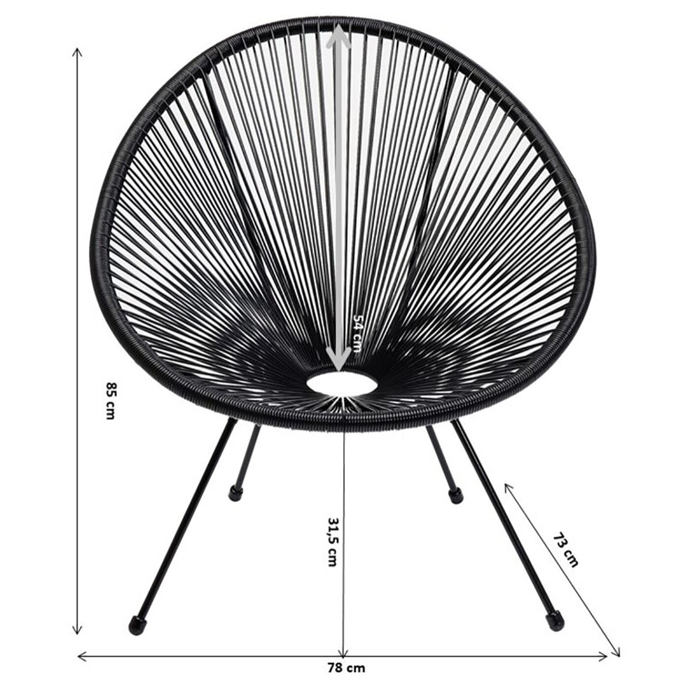 Fauteuil de jardin Acapulco Mono orange Kare Design