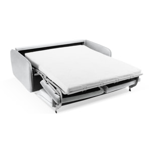 Canapé convertible "Vienna" 2 places en velours argent