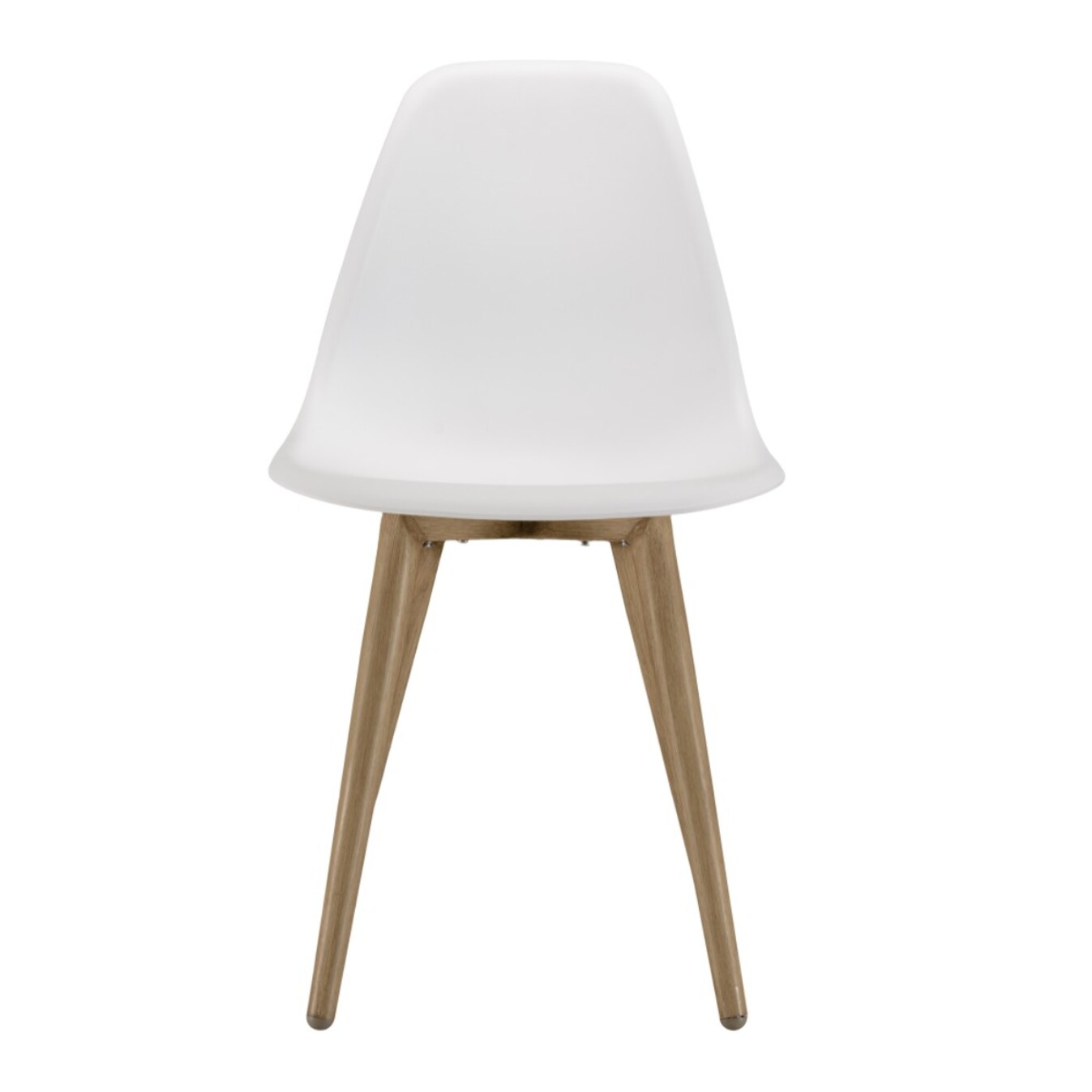 MALO - Lot de 2 chaises blanches pieds couleur naturelle